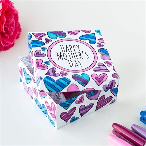 DIY Mother's Day Gift Box Template - Sarah Renae Clark - Coloring Book ...
