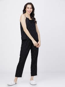 Tokyo Talkies Women Printed Black Top & Pyjama Set Price in India - Buy ...