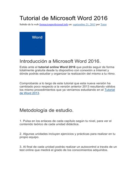 Word 16 Tutorial 的图像结果