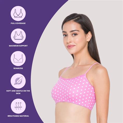 Non Padded Non Wired Full Coverage Teenager Bra Pinkpolkadot – Candyskin