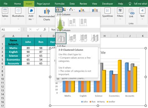 Image result for How to Create Column Chart in Excel
