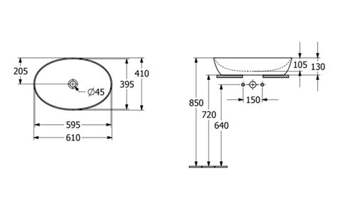 ARTIS Умивальник на стільницю овальний без переливу 61х41 см Titan ...