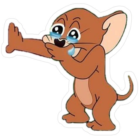 Jerry Crying Sticker in 2025 | Imessage sticker, Funny laptop stickers ...
