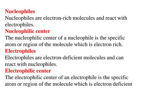 SOLUTION: organic chemistry - nucleophiles and electrophiles - Studypool