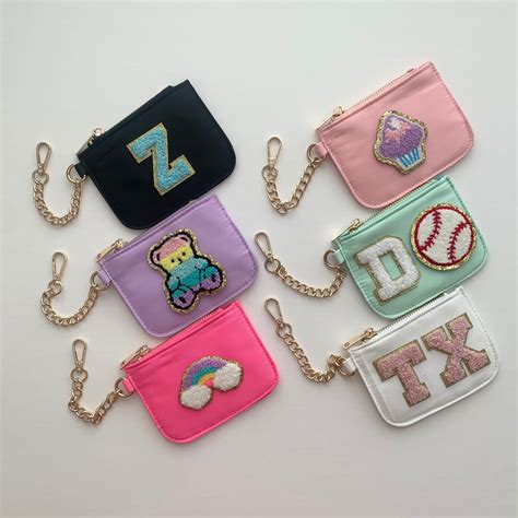 Personalized Keychain Wallet, Chenille Patch Wallet, Nylon Wallet - Etsy