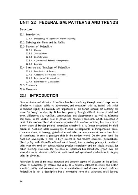 Unit 22 - Patterns and Trends of Federalism: Key Notes and Insights ...