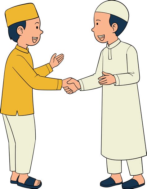 couple of muslims greeting each other avatar character vector ...