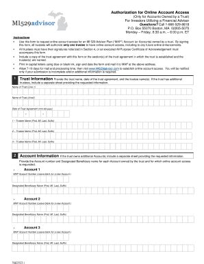 Fillable Online Authorization for Online Account Access Fax Email Print ...
