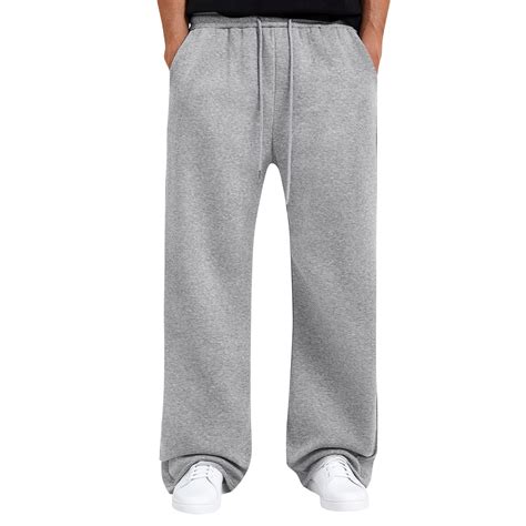Mohiass Mens Wide Leg Sweatpants Open Bottom Fleece Big and Tall ...