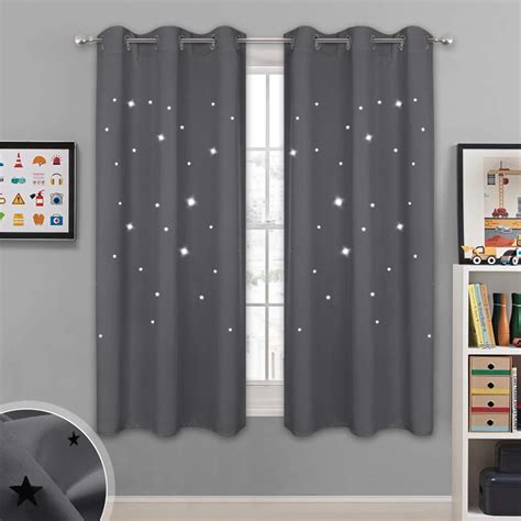 Buy NICETOWN Blackout Star Curtains for Kids - Hollow Out Star Shaped ...