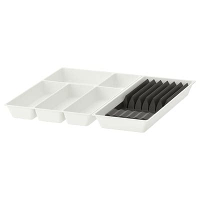 UPPDATERA cutlery tray/tray with knife rack, white/anthracite, 52x50 cm ...