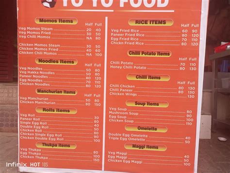 Menu at YO YO FOOD, Gurugram