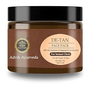 Advik Ayurveda Detan Face Pack for Tan Removal, 75gr | De Tan Face Pack ...