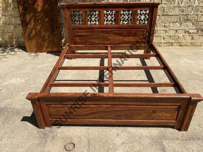 Solid wood bed, wooden bed designs, sheesham wood storage bed online ...