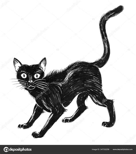 Scary Black Cat Drawing