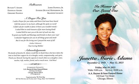 Junetta M Adams Obituary | AA Rayner and Sons Funeral Homes