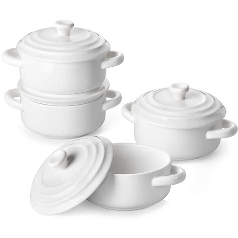 Amazon.com: MALACASA Mini Cocotte Set - 14 OZ Small Casserole Dishes ...