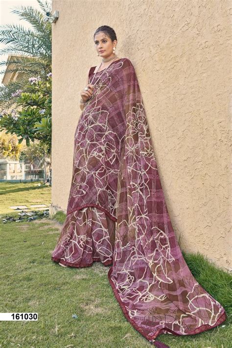Vallabhi Tapovan Georgette Printed Saree Collection