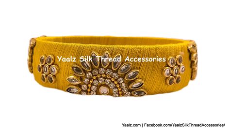 Yaalz Silk Thread Traditional Kundan Design Kada Bangle Pairs In Assor