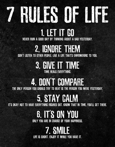 Buy HoneyKICK 7 Rules of Life Motivational , 11 x 14 Inches Unframed ...