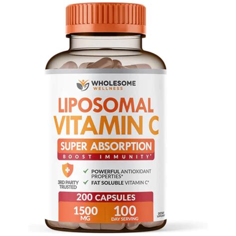 VITAMINA C LIPOSOMAL 1,500 MG 200 CAPSULAS WHOLESOME WELLNESS – Bexo Perú