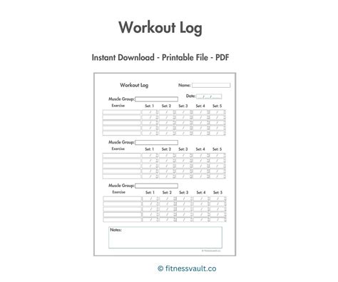 Simple Workout Log Template 的图像结果