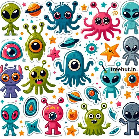 Printable Aliens Stickers and 50 Aliens Craft Activities for Kids ...
