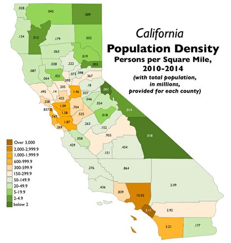 California Population Map - Guide of the World