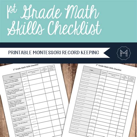 Image result for 1st Grade Math Checklist