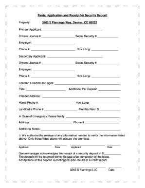 18 Printable Security Deposit Receipt Forms and Templates - Fillable ...