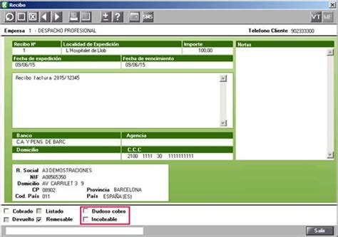 Recibos de dudoso cobro e incobrables