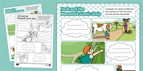 Jack and the Beanstalk Finish the Comic Strip Worksheet