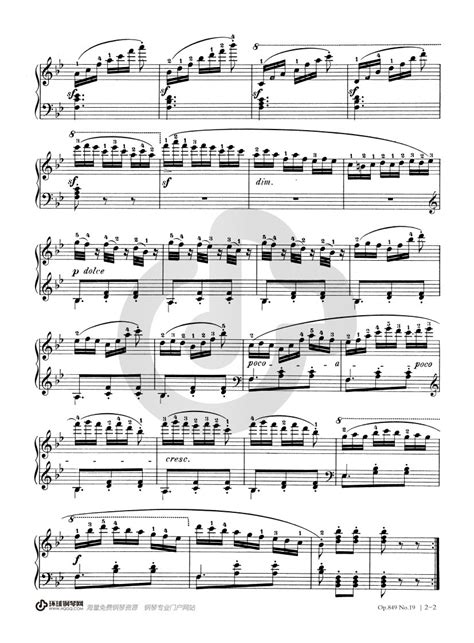 车尔尼《流畅练习曲 Op.849》——No.19钢琴谱-车尔尼车尔尼《流畅练习曲 Op.849》——No.19钢琴谱-环球钢琴网