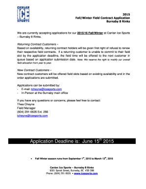 Fillable Online Returning Contract Customers - Canlan Ice Sports Fax ...