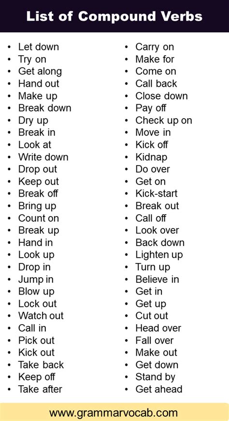Compound Verb Exercises 的图像结果