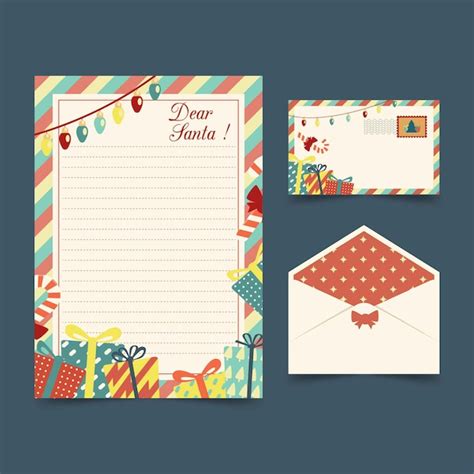 Flat design christmas stationery template | Free Vector