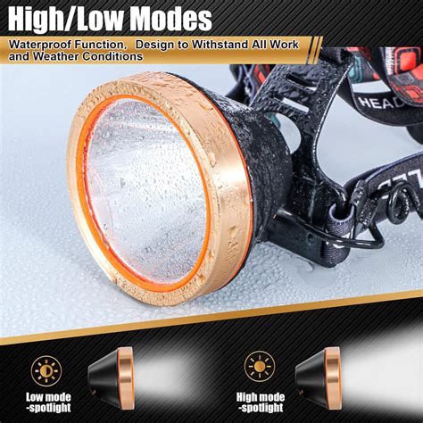 Hunting friends LED Rechargeable Headlamp, Super Bright Waterproof ...