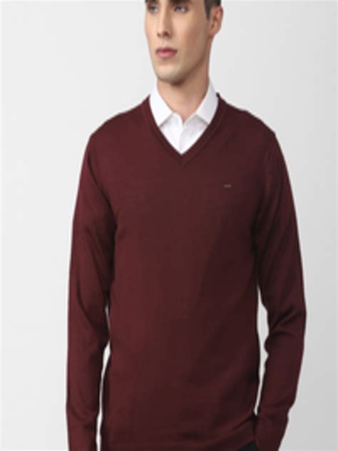 Buy Van Heusen Men Maroon Solid Pullover - Sweaters for Men 20221732 ...