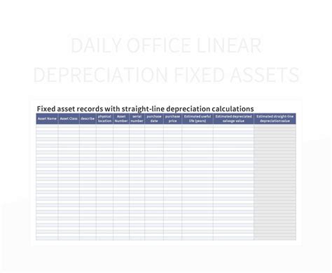 Free Straight Line Depreciation Templates For Google Sheets And ...