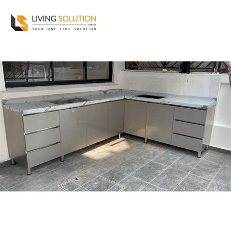 Modern Stainless Steel Kitchen Cabinet | Living Solution Singapore
