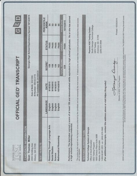 Image result for GED Transcript