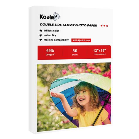 Koala Photo Paper 13x19 Inches Heavyweight Double Sided High Glossy 50 ...