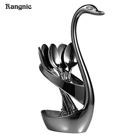 Luxury Swan Forks and scoop holder Set Serving cutlery set stainless ...