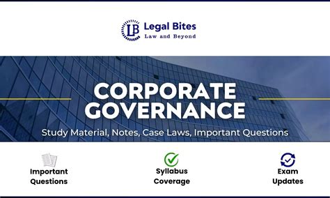 Corporate Governance - Notes, Case Laws And Study Material