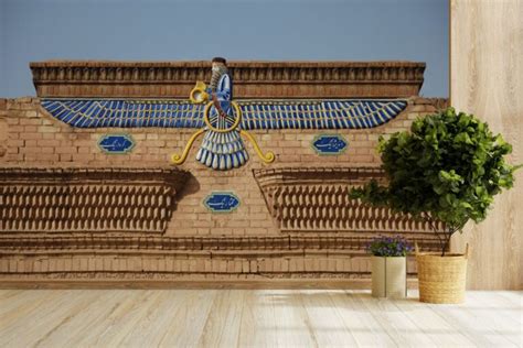 Zoroastrian Symbol Faravahar From The Facade of A Fire Temple Wallpaper ...