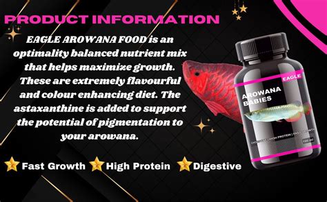 (Pack of 2) Eagle Arowana Babies Fish Food 100ML, High Protein ...