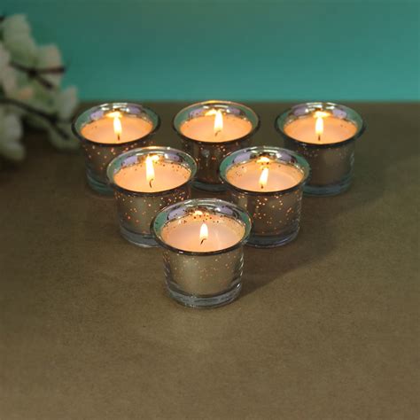 Hosley Lavender Fragranced Scented Votive Glass Candles - Pack of 6 ...