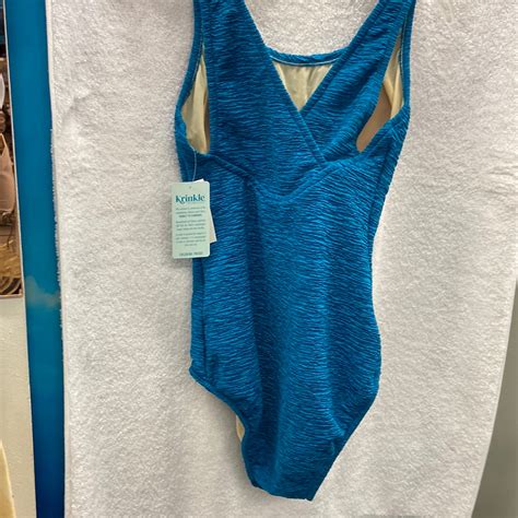 Penbrooke Dark Teal Blue Krinkle One Piece X Back Suit Size 14 - Cy's ...