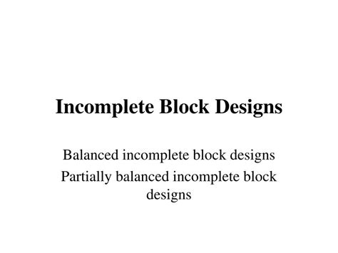 Incomplete Block Design 的图像结果
