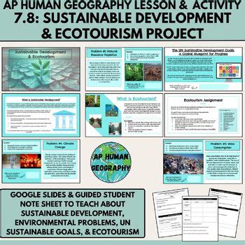 AP Human Geography 7.8: Sustainable Development Lesson & Ecotourism Project